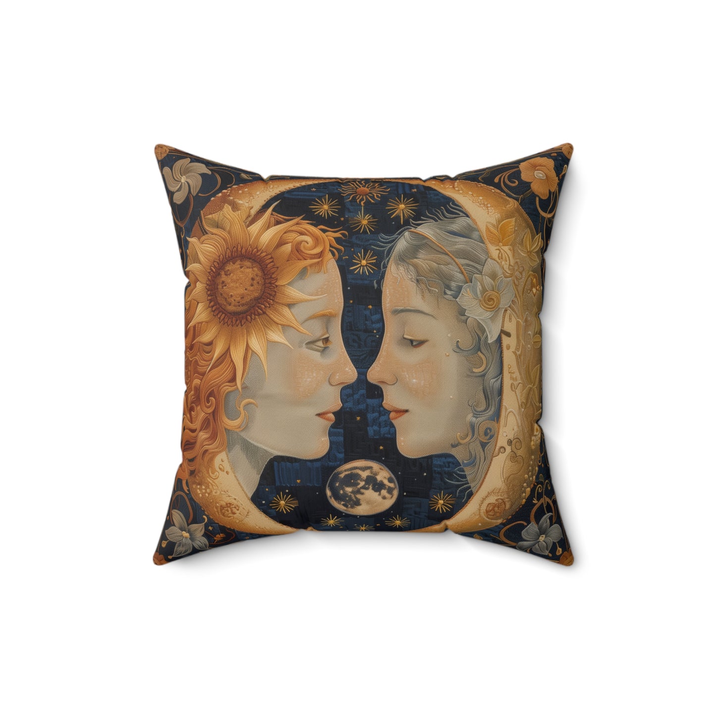 Celestial Embrace Pillow | Moon & Sun Decor, Astrology Home Accent, Cozy Gift for Astrology Lovers, Living Room Cushion, Boho Pillow