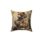 Cozy Floral Bear Tea Time Pillow Decorative Square Throw Pillow