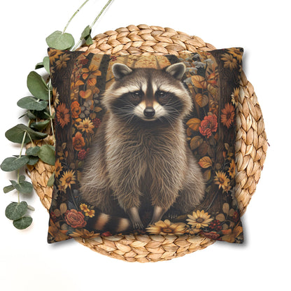 Woodland Raccoon Fall Ancient Decorative Pillowcase