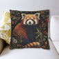 Red Panda Throw Pillowcase: William Morris Rustic Floral Accent Cushion