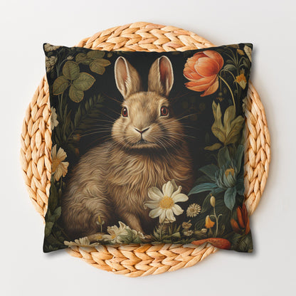 William Morris Inspired Floral Bunny Rabbit Pillowcase