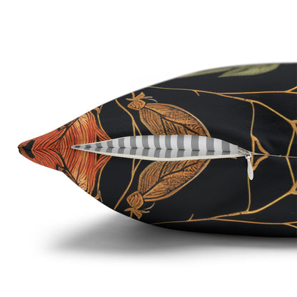 Woodland Monarch Butterfly Floral Botanical in the Style of William Morris Pillowcase