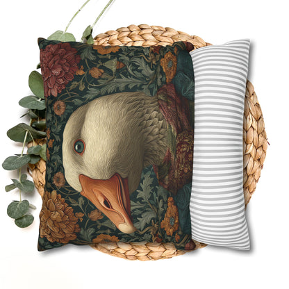 Whimsical Goose Pillowcase: Victorian Style Farmhouse Decor