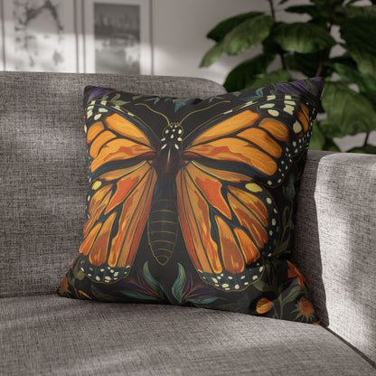 William Morris Inspired Monarch Butterfly Pillowcase, Decorative Monarch Butterfly