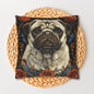 William Morris Inspired Pug Dog  Decorative Pug  Spun Polyester Square Pillowcase