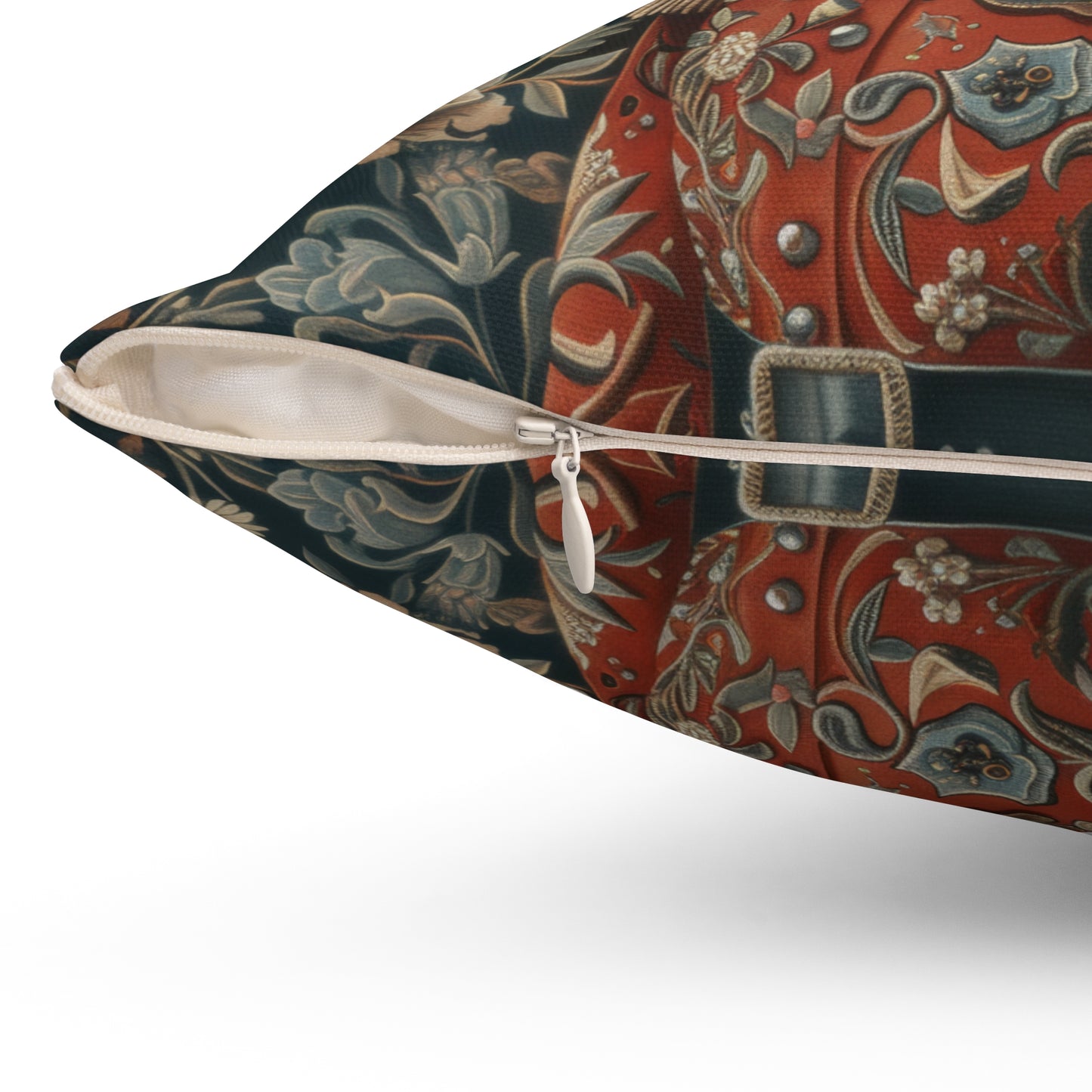 Christmas Nutcracker Rabbit Pillow: William Morris Inspired Holiday Decor