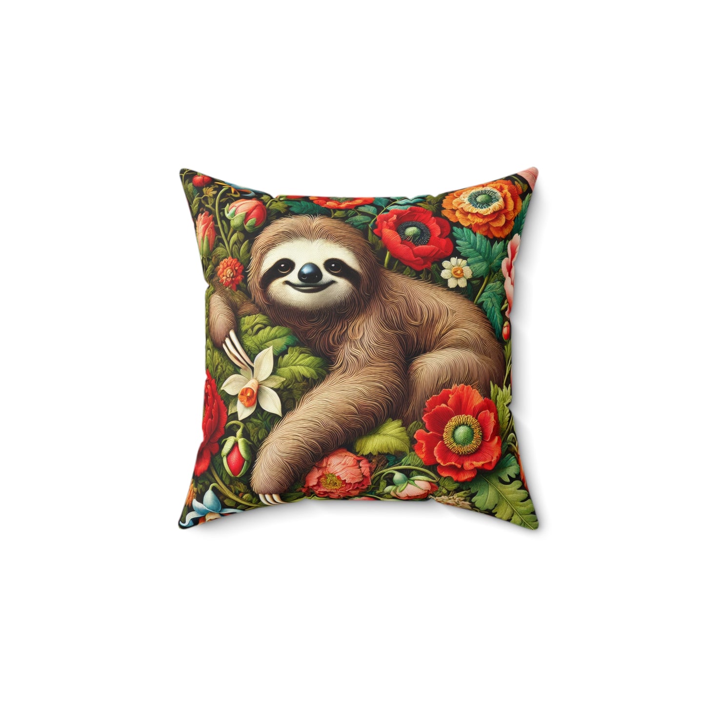 William Morris Inspired Cozy Sloth Pillow, Cute Home Decor, Fun Gift for Animal Lovers, Nature-Inspired Decor, Pillow Gift For Mother's Day