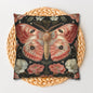 William Morris Inspired Woodland Pink Primrose Moth Decorative Pillowcase
