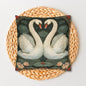 Art Nouveau White Swans Lotus Flowers Pillowcase
