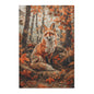 Fox Fall Autumn William Morris Inspired Area Rug, Cottagecore Living Room Carpet, Housewarming Gift, Fall Room Decor, Rectangle Rug