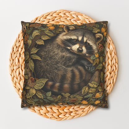 William Morris Inspired Raccoon Ancient Pillowcase