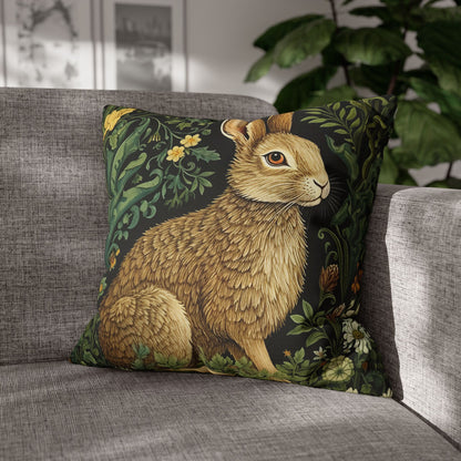 Botanical Rabbit Pillow | William Morris Inspired | Retro Farmhouse Home Decor | Easter Gift