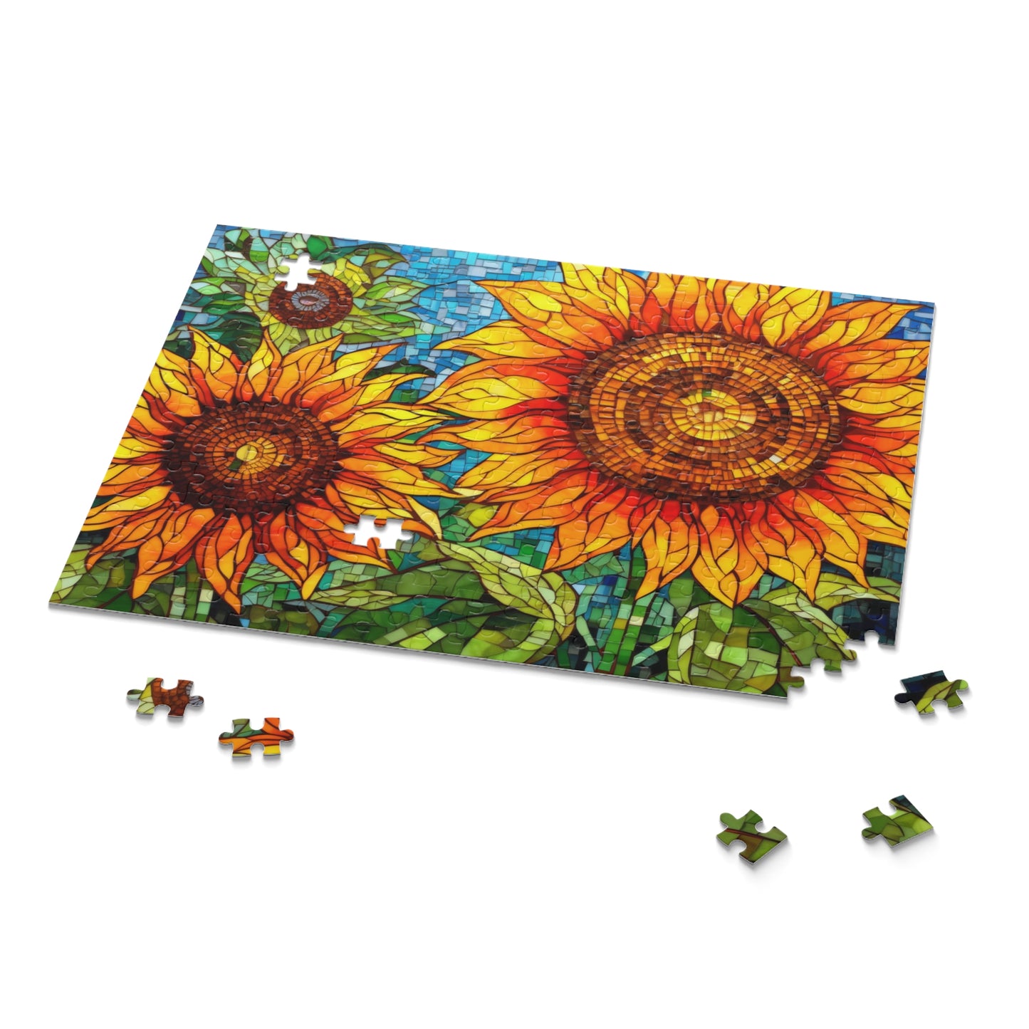 Sunflower Field Stained Glass Jigsaw Puzzle (120, 252, 500-Piece)  Gift-Ready Box, Adult Jigsaw Puzzle, Gift Him Her