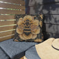 Bee Outdoor Pillow, Bumblebee Throw Pillow, Floral Garden Cushion, Pollinator Decor, Botanical Accent Pillow, Nature Lover Gift, Bee Lover Pillow