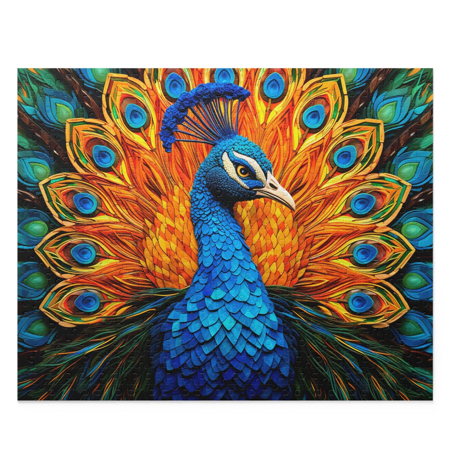 Stained Glass Peacock Jigsaw Puzzle (120, 252, 500-Piece)  Gift-Ready Box, Adult Jigsaw Puzzle, Gift Him Her