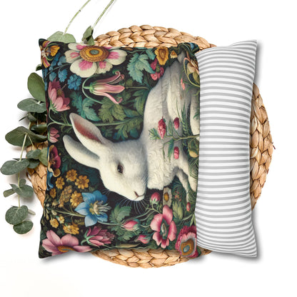 Floral Rabbit Throw Pillow:case Whimsical Spring Home Decor