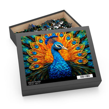 Stained Glass Peacock Jigsaw Puzzle (120, 252, 500-Piece)  Gift-Ready Box, Adult Jigsaw Puzzle, Gift Him Her