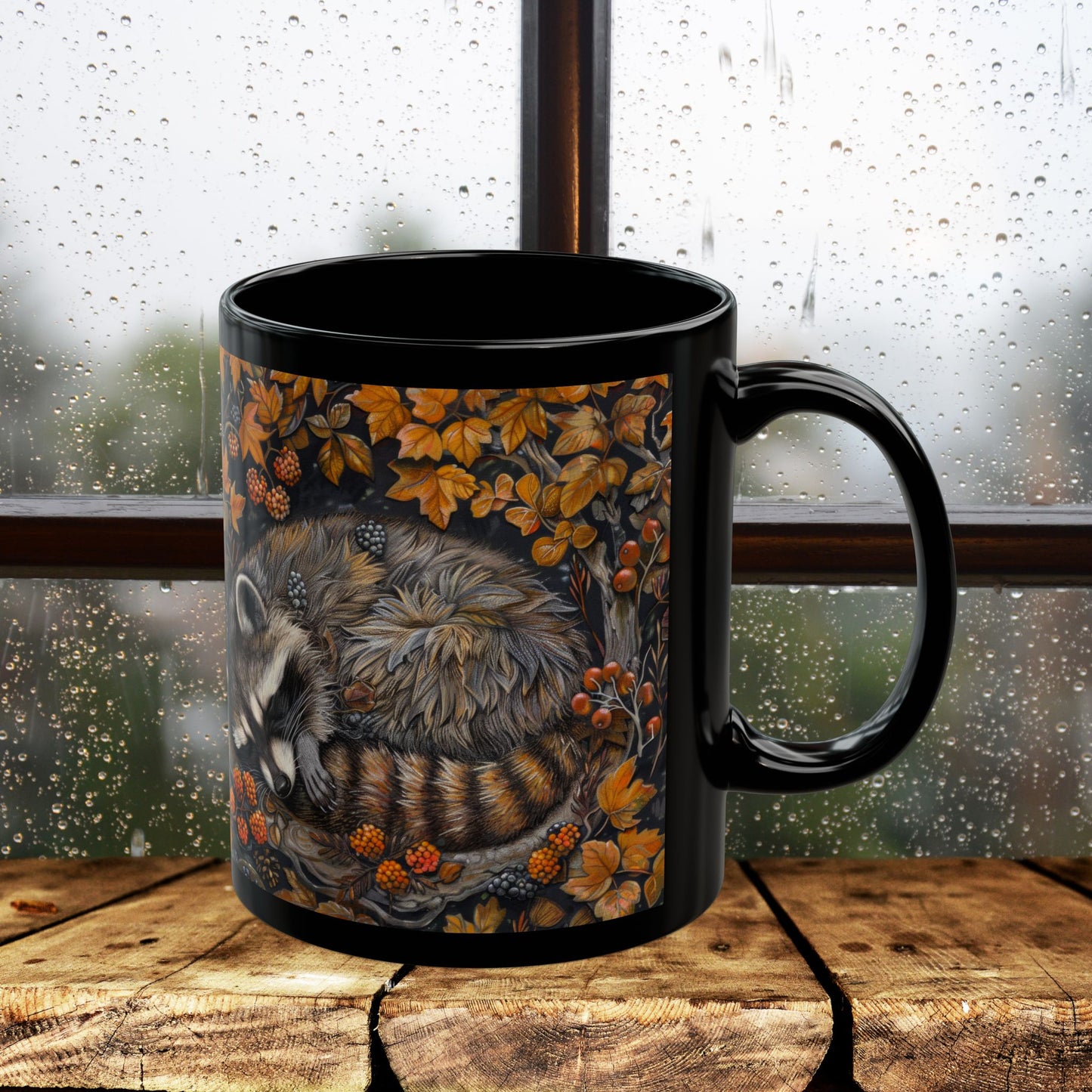 Sleeping Raccoon Mug, Nature Lover Gift, Coffee Cup, Tea Mug, Forest Animal Kitchen Decor, Cute Wildlife Ceramic Drinkware