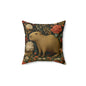 Capybara Vintage Floral Garden Pillow, William Morris Style Animal Cushion Pillow