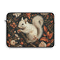 White Squirrel Laptop Sleeve, William Morris Inspired Autumn Forest Art Case, Vintage Botanical Laptop Cover (12”, 13”, 15”)