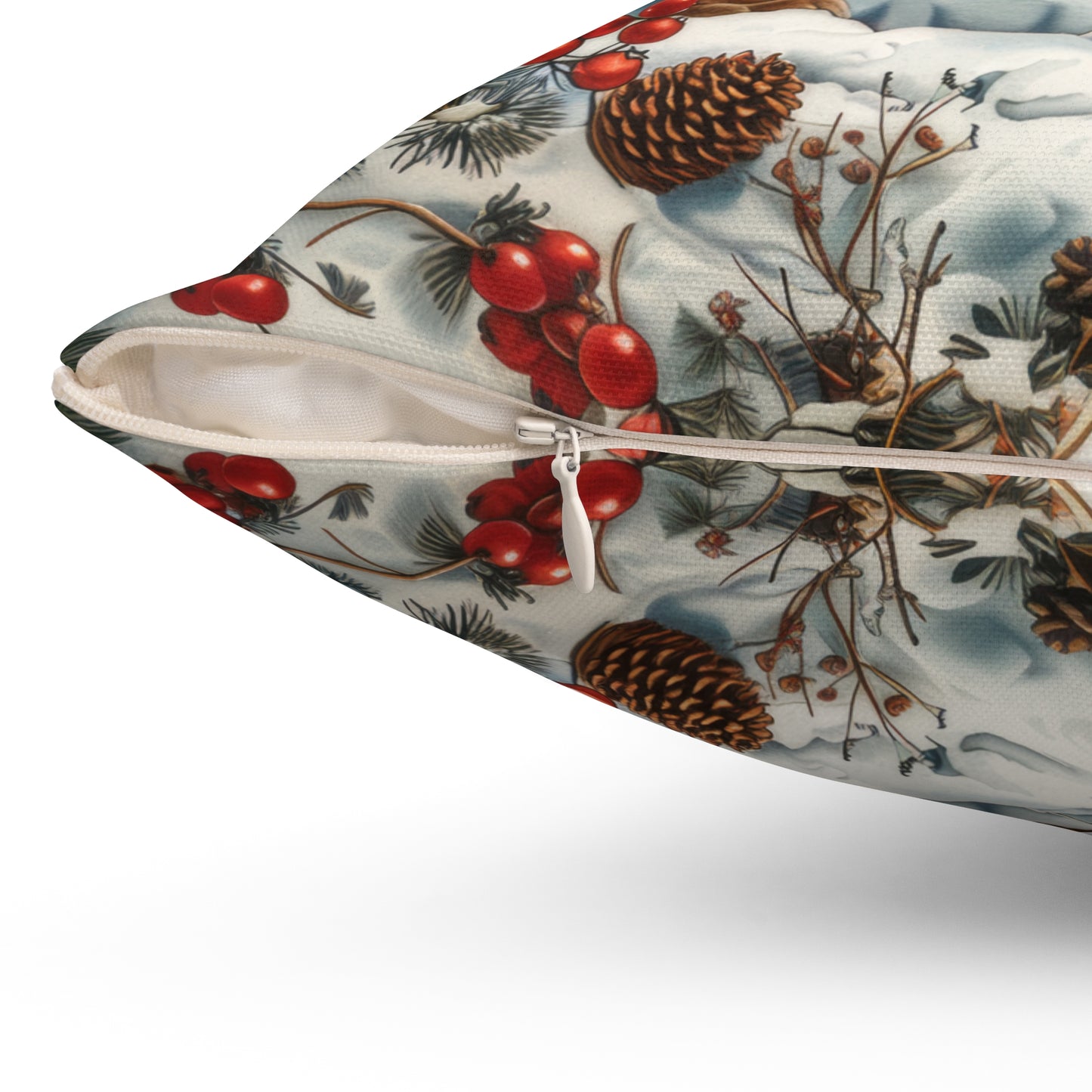 Winter Mountain Lion William Morris Inspired Decorative Pillow