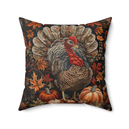 Thanksgiving Turkey Pillow: William Morris Inspired Fall Decor