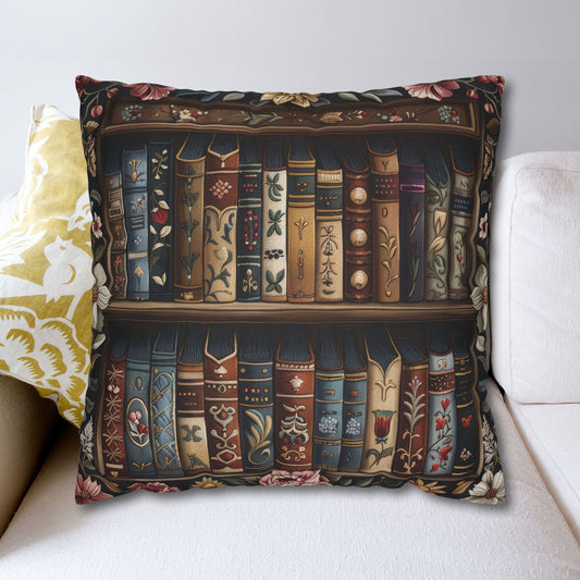 Medieval Vintage Bookshelf William Morris Inspired Pillowcase