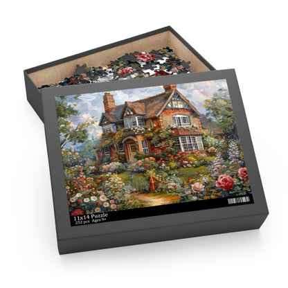 An Old Victorian English Home in The Style William Morris Jigsaw Puzzle (120, 252, 500-Piece) Gift-Ready Box, Adult Jigsaw Puzzle