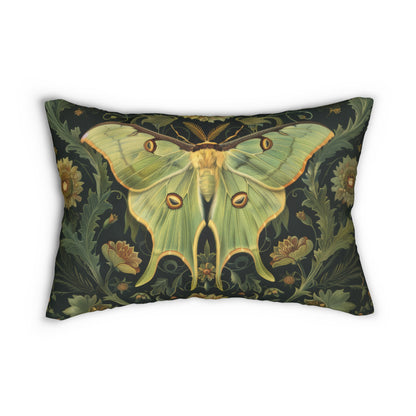 Woodland Luna Moth William Morris Inspired Lumbar Pillow