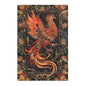 hoenix Rising Tapestry Area Rug – Elegant Black & Gold Mythical Bird Design for Living Room, Bedroom, or Entryway