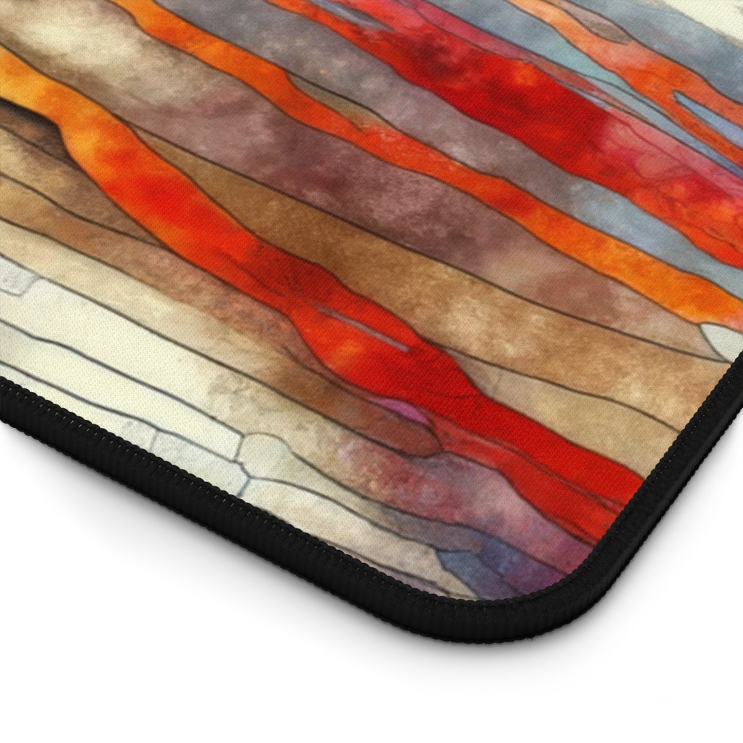 Yellowstone National Park Desk Mat 2 Sizes | Watercolor Faux Stained Glass | Gamer Keyboard Desk Mats