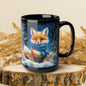 Blue Scarf Starry Winter Night Black Coffee Mug 11oz, 15 oz