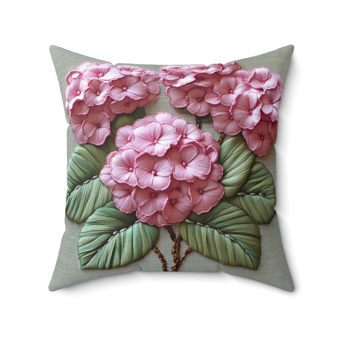 Pink Hydrangea Pillow Cover: Botanical Floral Accent, Double Sided Print