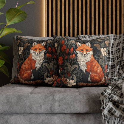 William Morris Inspired Botanical Woodland Fox Decorative Pillowcase