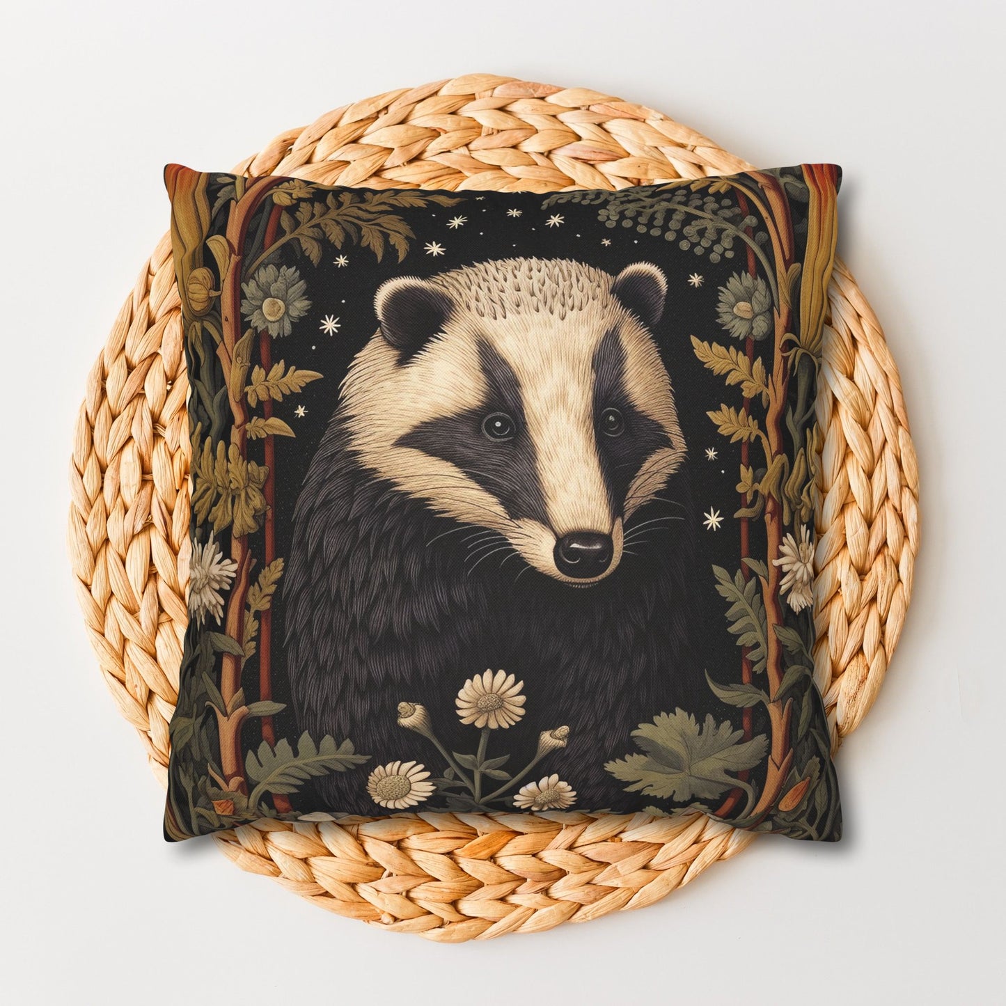 William Morris Inspired Botanical Badger Pillowcase