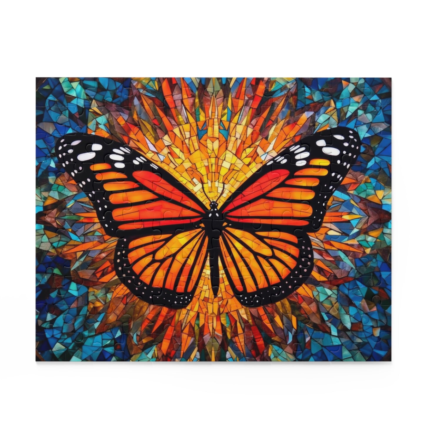 Colorful Monarch Stained Glass Jigsaw Puzzle (120, 252, 500-Piece)  Gift-Ready Box, Adult Jigsaw Puzzle, Gift Him Her