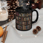 Victorian Bookshelf Mug, Vintage Bookshelf black Mug, Dark Academia Gift Idea, Book Lover Cup 11oz,15oz Botanical Books