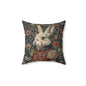 Christmas Nutcracker Rabbit Pillow: William Morris Inspired Holiday Decor