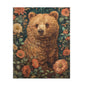 William Morris Inspired Brown Bear Wildflowers Puzzle Box (120, 252, 500-Piece) Family Jigsaw Puzzle, Puzzle Box Gift