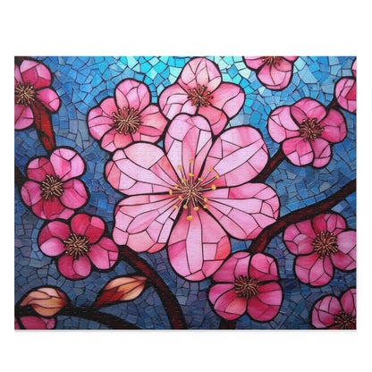 Stained Glass Cherry Blossom Jigsaw Puzzle (120, 252, 500-Piece)  Gift-Ready Box, Adult Jigsaw Puzzle, Gift Him Her