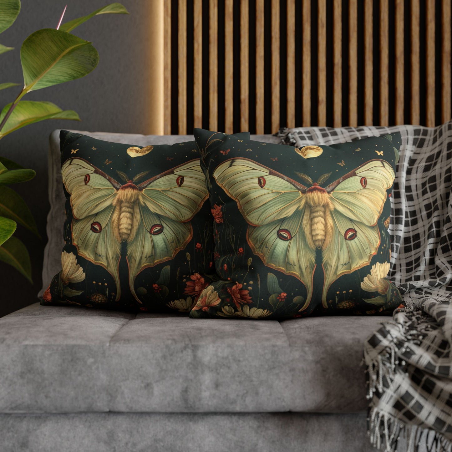 Luna Moth Flight Full Moon Night  Pillowcase
