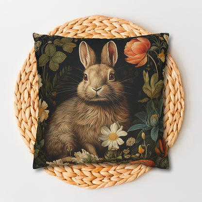 William Morris Inspired Floral Bunny Rabbit Pillowcase
