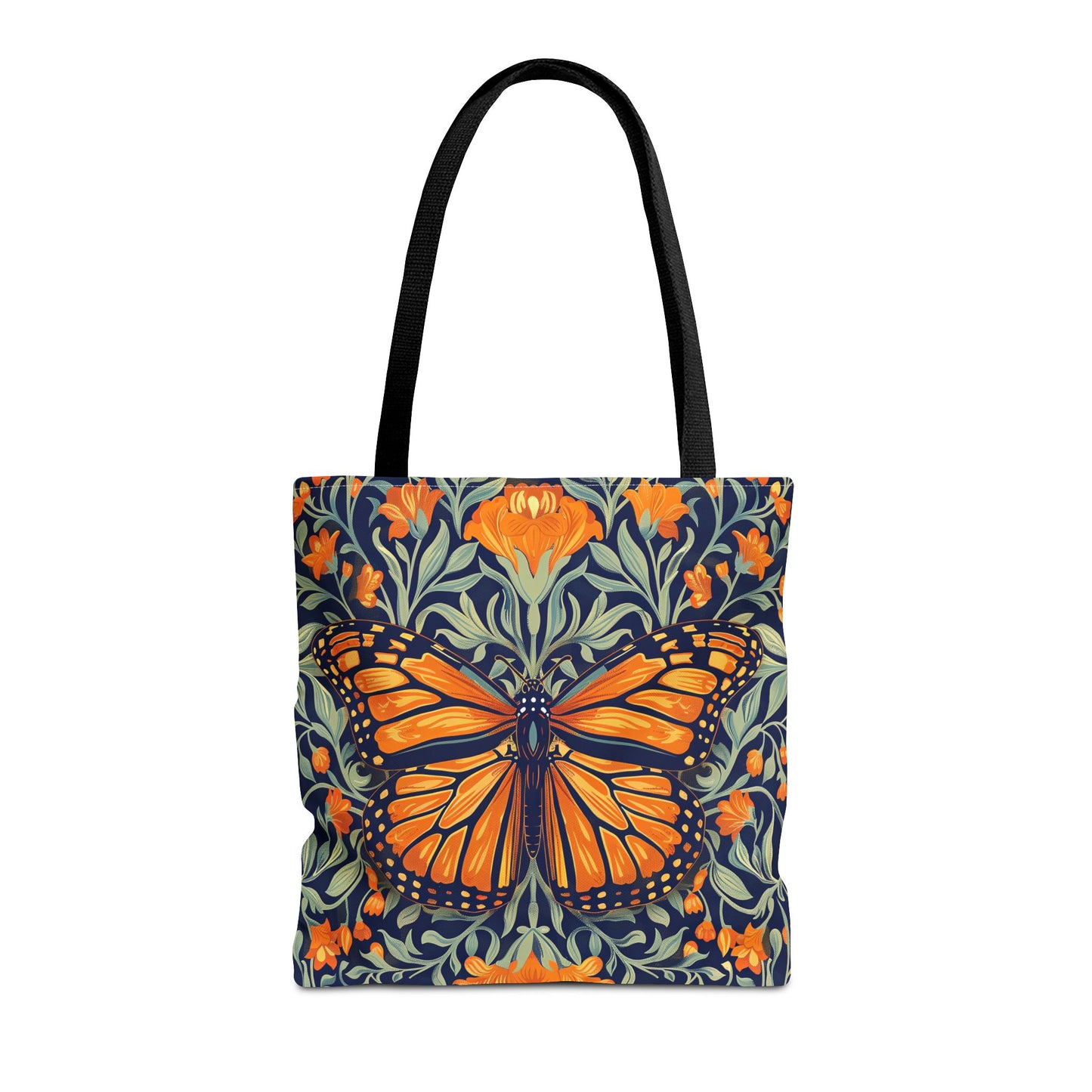 William Morris Inspired Monarch Butterfly Spring Tote Bag, Eco-Friendly Carryall