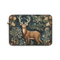 William Morris Inspired Forest Deer Laptop Sleeve, Animal Protective Case, Customizable Cover, Gift for Nature Lovers, Floral Tech Bag