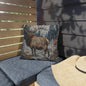 Majestic Elk Outdoor Pillow, Winter Woodland Throw Pillow, Rustic Cabin Cushion, Forest Deer Decor, Lodge Accent Pillow, Nature Gift, Elk Lover Pillow