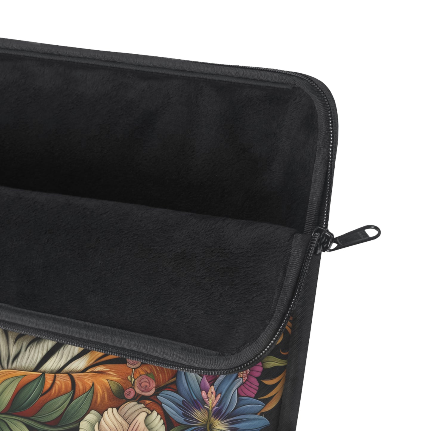 Tiger Laptop Sleeve, William Morris Inspired Jungle Floral Art Case, Vintage Botanical Wildlife Laptop Cover (12”, 13”, 15”)