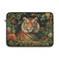 Tiger Laptop Sleeve, William Morris Inspired Jungle Floral Art Case, Elegant Botanical Animal Laptop Cover (12”, 13”, 15”)