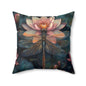 Art Deco Dragonfly Throw Pillow: William Morris Water Lily Design