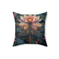 Art Deco Dragonfly Throw Pillow: William Morris Water Lily Design