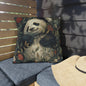 Sleeping Panda Floral Outdoor Pillow, Panda Bear Throw Pillow, Cute Animal Cushion, Botanical Accent Pillow, Nursery Decor Pillow, Panda Lover Gift
